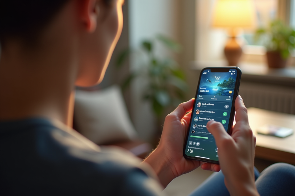 Gros plan sur la stratégie dans un jeu mobile sur smartphone